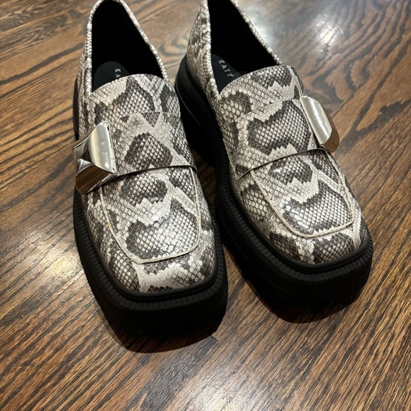 Katy Perry Geli Combat Loafer snakeskin chunky lug sole urban chic 8.5 - Picture 3 of 5